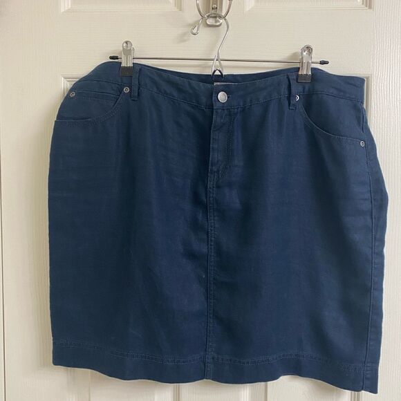 💼Dark Blue, Linen, Mini Skirt, J.Jill NWT - Picture 6 of 7